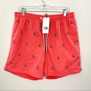 NWT MaaMgic Mens Swim Trunks shorts Quick Dry Swimwear anchor print